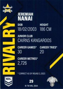 2023 NRL Traders Rivalry #29 Jeremiah Nanai Back